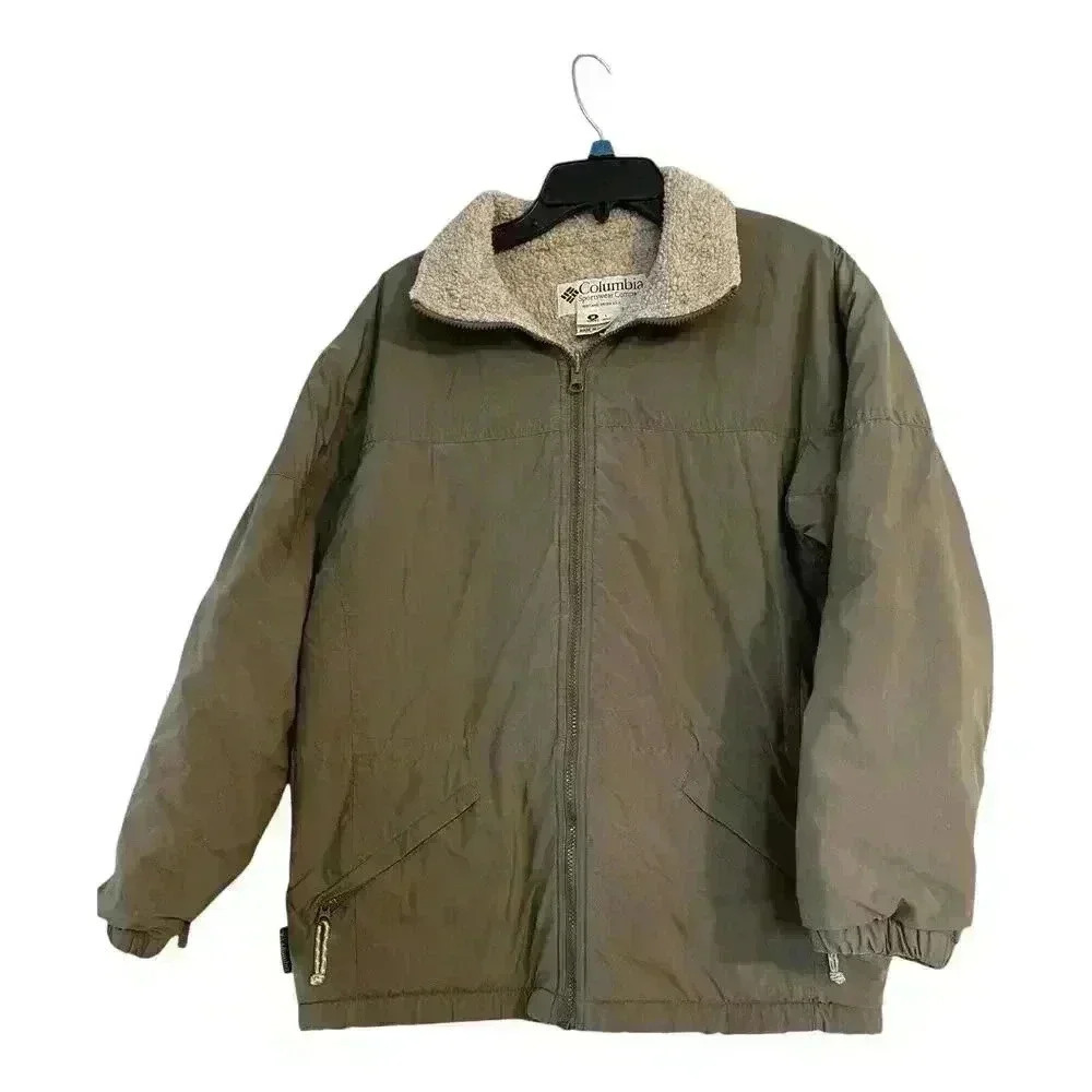 COLUMBIA Women's Jacket Sherpa Lining Full Zipper Medium Zip Front Pockets Coat